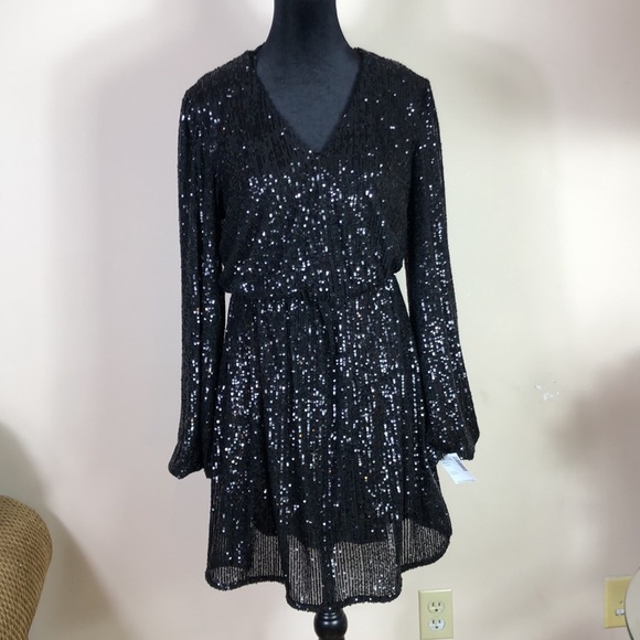 NEW Piombo Black Sequent Dress - Picture 2 of 10